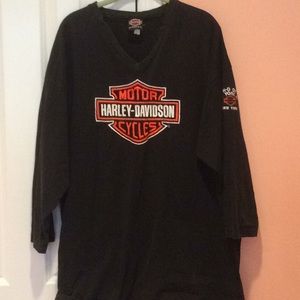 Vintage Harley Davidson Authentic Black Shirt with Logos